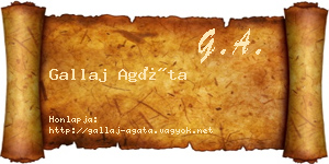 Gallaj Agáta névjegykártya